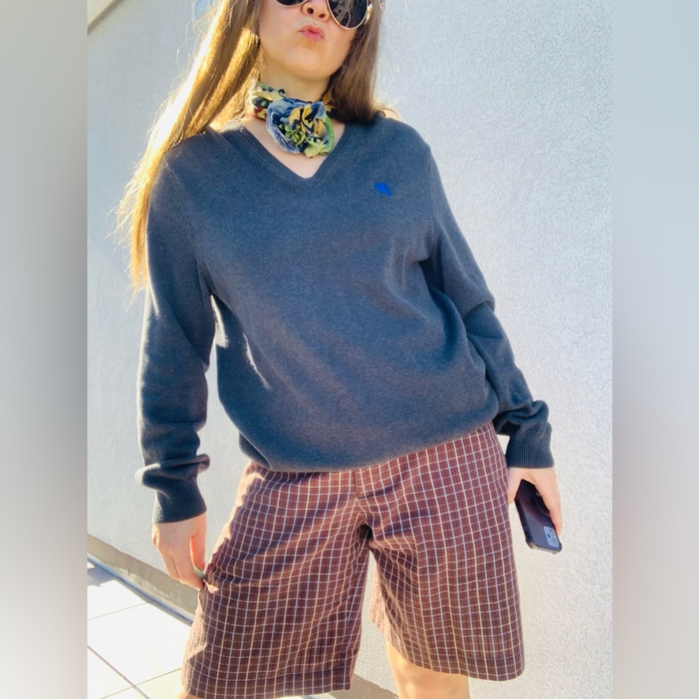 Cotton Sweater V-neck Pullover